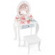 Kids 2-in-1 princess makeup table set with removable mirror, white finish, and rich accessories for imaginative play.