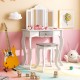 Kids vanity set in white showcasing a removable mirror and elegant curved legs, perfect for imaginative play in a.