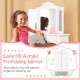 Kids vanity set featuring a safe HD acrylic tri-folding mirror, perfect for little princesses to dress up.