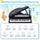 31-key black piano keyboard toy with stool, LED lights, microphone, and multiple teaching modes for kids aged 3+.