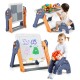 6-in-1 folding kids art easel with reversible tabletop for building blocks, drawing, and studying, perfect for ages 3-8.