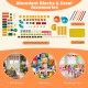 Colorful building blocks and easel accessories for kids, ideal for art, play, and study in nurseries or kindergartens.