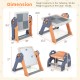 6-in-1 folding kids art easel with reversible tabletop, featuring adjustable angles and ample storage for creative play.