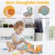 Wooden toy train set featuring cute animal patterns, stackable blocks, and durable wheels for safe, fun playtime.