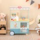 Colorful kids ice cream truck play set with vending machine, 15 play foods, and smooth wheels for imaginative role-play.