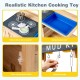 Wooden kids kitchen playset with stove panel, detachable sink, and utensil hooks for imaginative outdoor play.