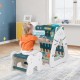 Detail view of the ergonomic stool designed for the 3-in-1 dry-erase board, featuring a comfortable sitting experience.