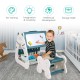 3-in-1 double-sided magnetic dry-erase board with ergonomic stool, ideal for kids' art and creativity development.