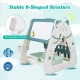 3-in-1 double-sided magnetic dry-erase board with ergonomic stool and A-shaped structure for kids' creative activities.