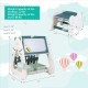 3-in-1 double-sided magnetic dry-erase board with ergonomic stool, green, ideal for kids' creativity and storage.