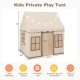 Kids play tent with star string lights, spacious for 3-4 children, made of safe polyester cotton for indoor or outdoor.