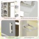 Kids costume storage closet in gray with adjustable shelves, side baskets, and anti-tipping device for safe.