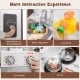 Kids modern toy kitchen playset featuring interactive knobs, chalkboard, and accessories for immersive cooking fun.