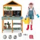 Kids kitchen playset with lifelike stoves, rotatable faucet, and root viewer planter for imaginative cooking fun.