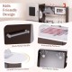 Close-up of the Corner Toy Kitchen Set showing sleek metal handle, smooth curved corners, and ventilation holes for.