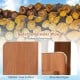 Close-up of the splinter-free surface and rounded edges of the brown cedar wood kids gas station playhouse for safety.