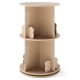 Two-tier rotating kids bookshelf in natural finish with bear baffles, ideal for playroom or bedroom storage.