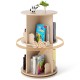 Freestanding 2-tier kids rotating bookshelf with bear baffles, featuring 360° design for easy access and storage.