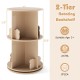 2-tier rotating kids bookshelf in natural finish with bear baffles, ideal for playroom storage and decoration.