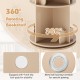 360° rotating kids bookshelf with 8 compartments and bear baffles, ideal for playroom or living room storage.