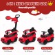 3-in-1 ride on push car in red, convertible to stroller, walking car, and ride on car for kids aged 1-3 years.