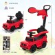 3-in-1 red Mercedes Benz G350 ride-on push car with canopy, suitable for kids 18-36 months, featuring storage and.