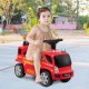 Kids push ride-on fire truck in red with ladder, lights, and bubble maker, perfect for toddlers aged 18-36 months.