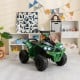Kids ride-on ATV in army green with bright headlights, comfortable seat, and anti-slip wheels for safe outdoor fun.
