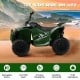 12V kids ride on ATV in army green with comfortable seat, anti-slip wheels, and high/low speed options for fun outdoor.