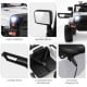 Close-up of the 12V Kids Ride On Truck's bright headlights, rearview mirrors, and comfortable seat with backrest.