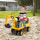 Licensed Caterpillar kids ride-on digger in yellow with control lever, suitable for ages 1-3, for fun outdoor play.