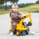 Licensed Caterpillar kids ride-on digger in yellow, featuring a control lever and flexible steering for ages 1-3.