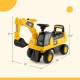 Licensed Caterpillar kids ride-on digger in yellow with control lever, flexible steering, and under-seat storage for.