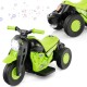 Kids electric ride-on motorcycle in green with bubble maker, music function, and LED headlight for safe fun.