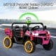 24V pink ride-on kids car with dump bed, remote control, and suspension springs for a fun and safe driving experience.