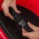 Hands connecting the safety strap of the 12V Electric Kids Ride on Bumper Car, designed for secure and fun playtime.