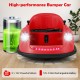 Close-up of the soft bumper on the red 12V electric kids ride-on bumper car, ensuring safety during indoor and outdoor.