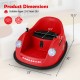 Red 12V electric kids ride-on bumper car dimensions with remote control, suitable for ages 2-5 years old.