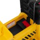 Close-up of the hidden battery and charging port in the 6V Electric Caterpillar Construction Vehicle for easy charging.