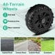 All-terrain wheel showcasing anti-skid, puncture-free design for 12V kids ride-on truck, suitable for various surfaces.