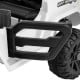 Close-up of the sturdy black handle on the 12V kids ride-on truck, designed for safety and ease of use.