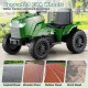 Kids ride-on tractor in grayish green with upgraded EVA wheels, suitable for ages 3-8, featuring a detachable trailer.