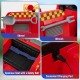 Shovel and wrench storage on the 12V ride-on fire truck, featuring a spacious seat with safety belt for secure play.