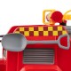 Gray shovel attached to the red 12V ride-on fire truck, designed for kids' imaginative play and learning.