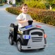 Toddler fire toy car in black with steering wheel, lights, and safety features, designed for ages 37-95 months.