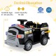 Toddler fire toy car dimensions showing 20.5" height, 19" width, and 34" length, designed for ages 37-95 months.