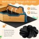 Kids pirate boat wooden sandbox featuring a bottomless design for drainage, sturdy fir wood, and hidden storage benches.