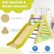 2-in-1 wooden triangle climber set with adjustable slide, made from durable beech wood, perfect for kids' playrooms.