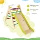 2-in-1 wooden triangle climber set with adjustable slide, multicolor, designed for kids' safety and playroom fun.