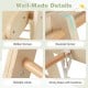 Well-made details of the 6-in-1 wooden kids jungle gym, showcasing rounded corners and hidden screws for safety.